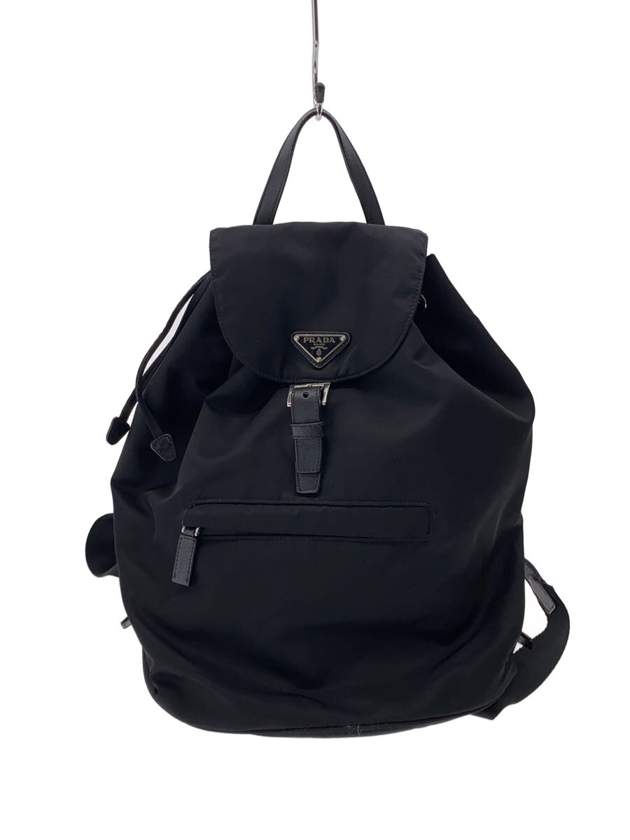 【中古】PRADA◆背嚢/ナイロン/BLK/無地/BZ0032【御徒面子】