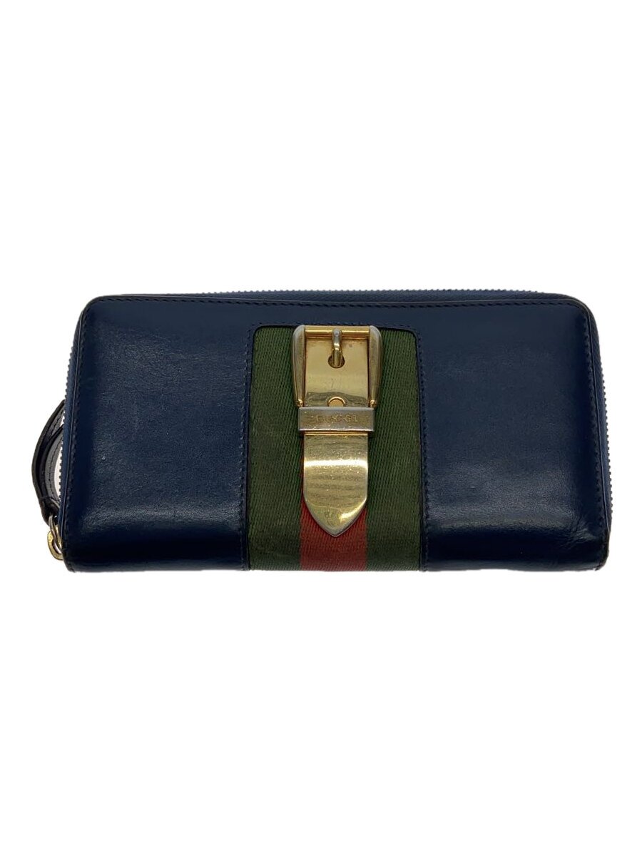 【中古】GUCCI◆長財布_シルヴィ/--/NVY/メンズ/全体使用感/ジップ閉まらない【服飾雑貨他】｜2ｎｄ STREET 店