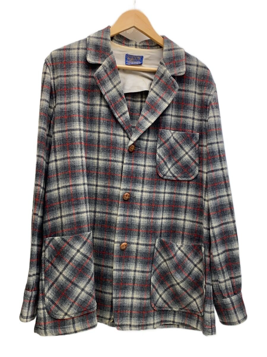 【中古】PENDLETON◆長袖プルオーバー/M/羊毛/GRY/読み合わせる【メンズウェア】