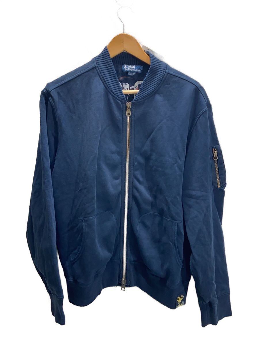 【中古】POLO RALPH LAUREN◆MA-1タイプ/スウェットジャケット/裏サーマル/ジャケット/LL/コットン/NVY/KK-RL-LS3507【メンズウェア】｜2ｎｄ STREET 店