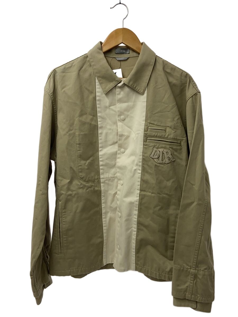 【中古】Christian Dior◆コットンコーチジャケット/ロゴタイプ刺しゅう/50/綿織物/BEG/483D485AY545【メンズウェア】