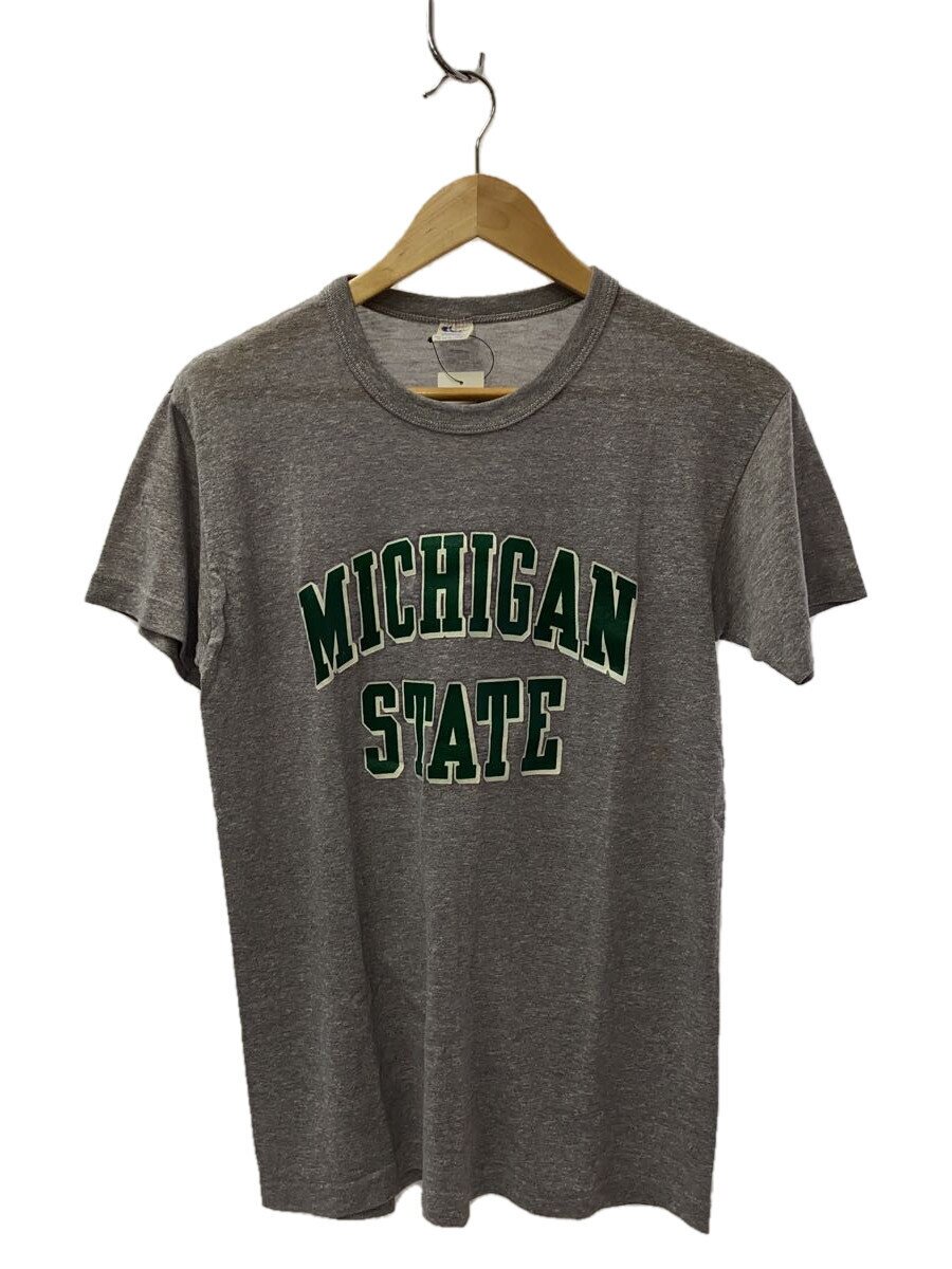 【中古】Champion◆80s/MICHIGAN STATE/汚れた状態有/プルオーバー/L/綿織物/GRY/刷り上げる【メンズウェア】