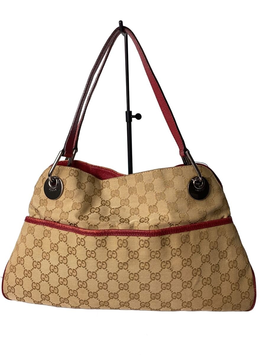 【中古】GUCCI◆ハンドバック_星食_GG帆布/帆布/BRW【御徒面子】