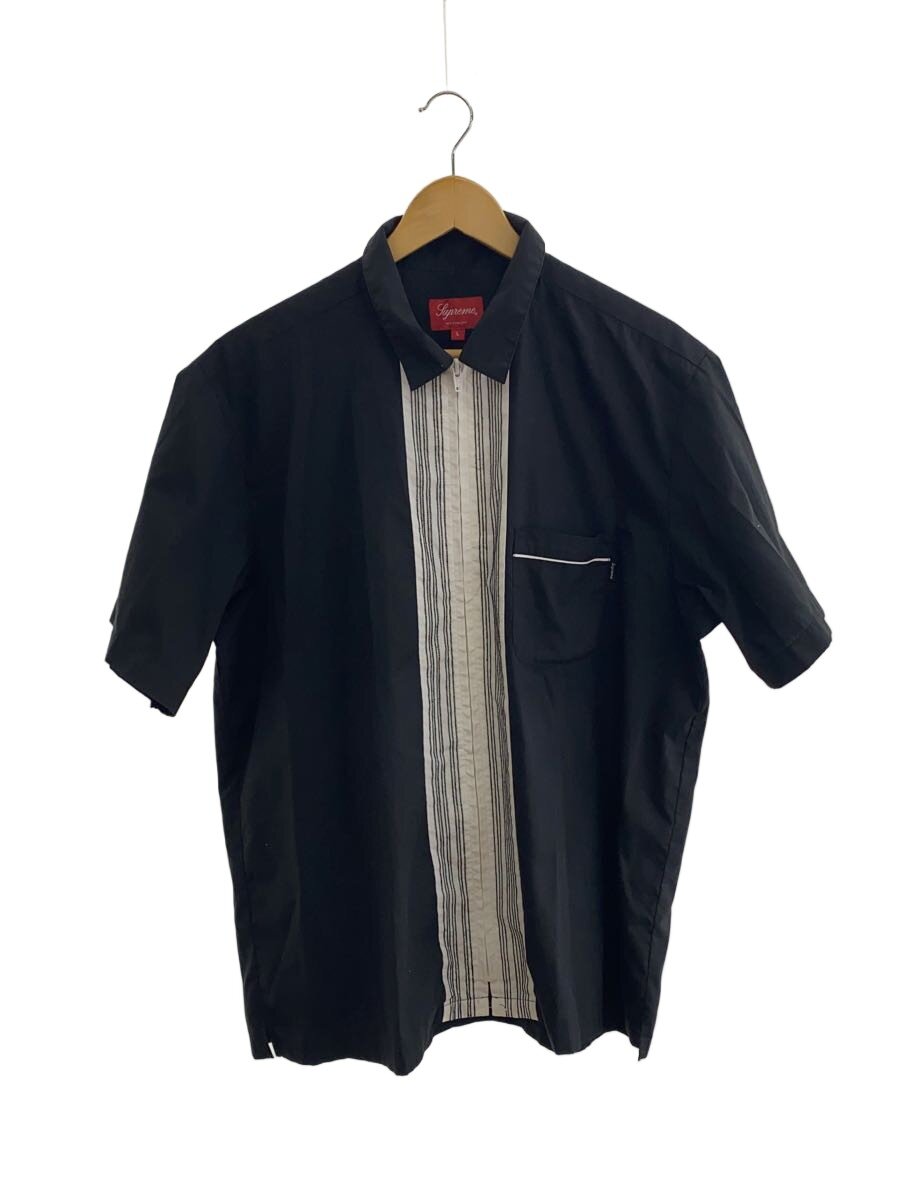 【中古】Supreme◆22SS/Bowling Zip S/S Shirt/半袖ティーシャツ/L/綿織物/BLK【メンズウェア】