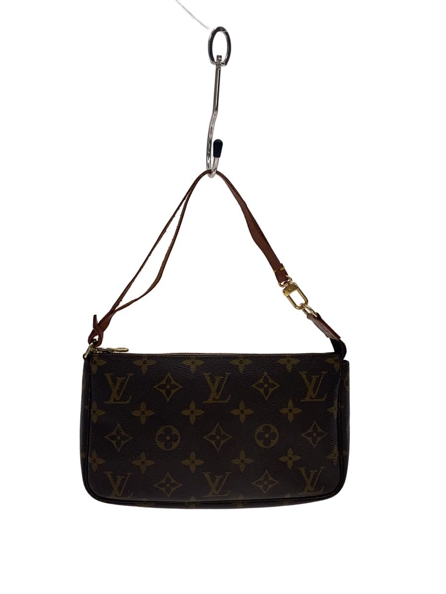 【中古】LOUIS VUITTON◆1)ポシェット・アクセソワール_モノグラム・帆布/PVC/BRW【御徒面子】