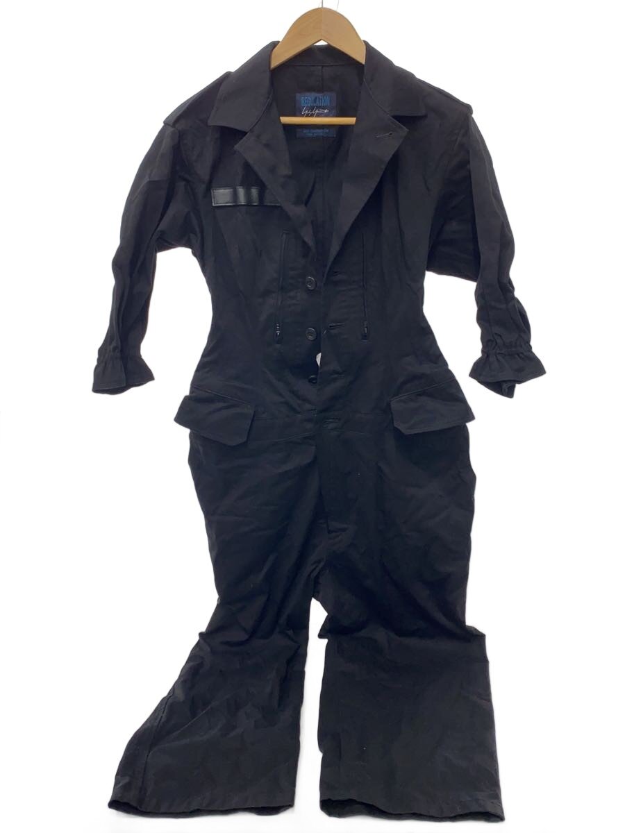 【中古】YOHJI YAMAMOTO◆大層らしいオール/2/綿織物/黒いこと/黒/繋ぎ/無地/FZ-D52-005【レディース御召しもの】