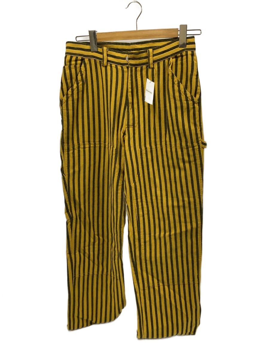 【中古】STUSSY◆引っ切りないズボン下/5/綿織物/YLW/縞模様//【メンズウェア】