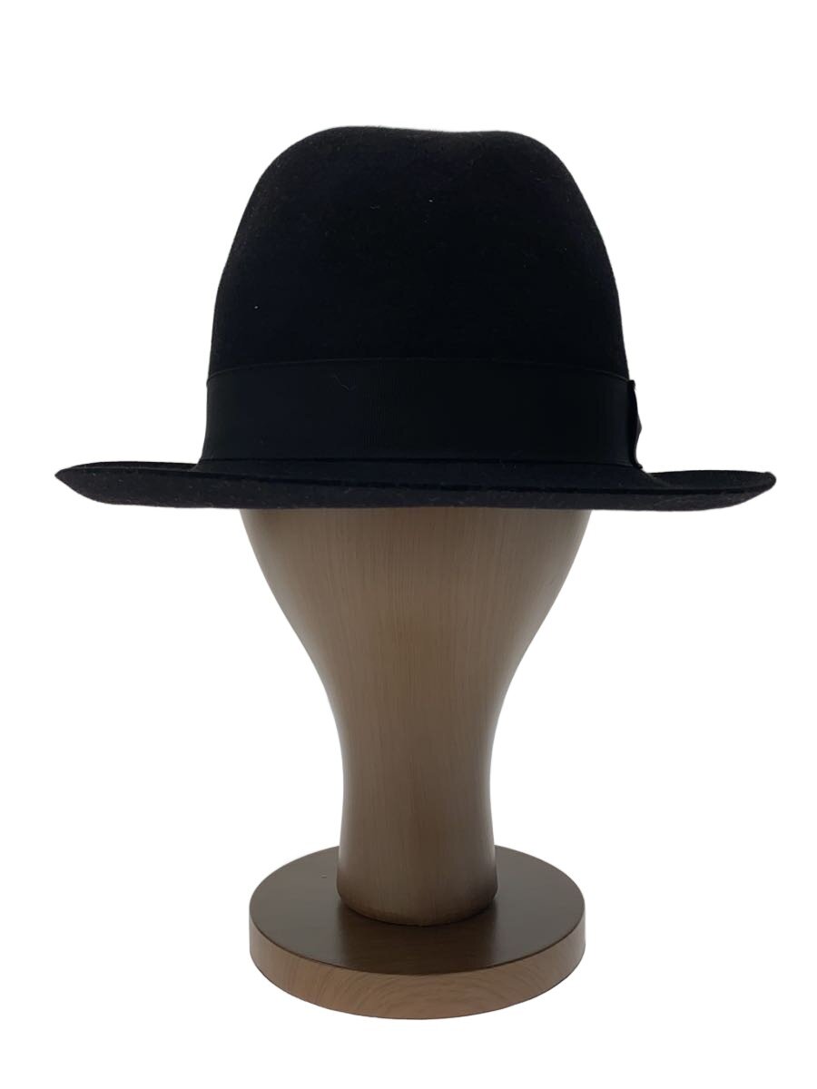 【中古】Borsalino◆かぶり笠/7 1/8/羊毛/黒いこと/ラビットファー/メンズ【服飾雑貨他】
