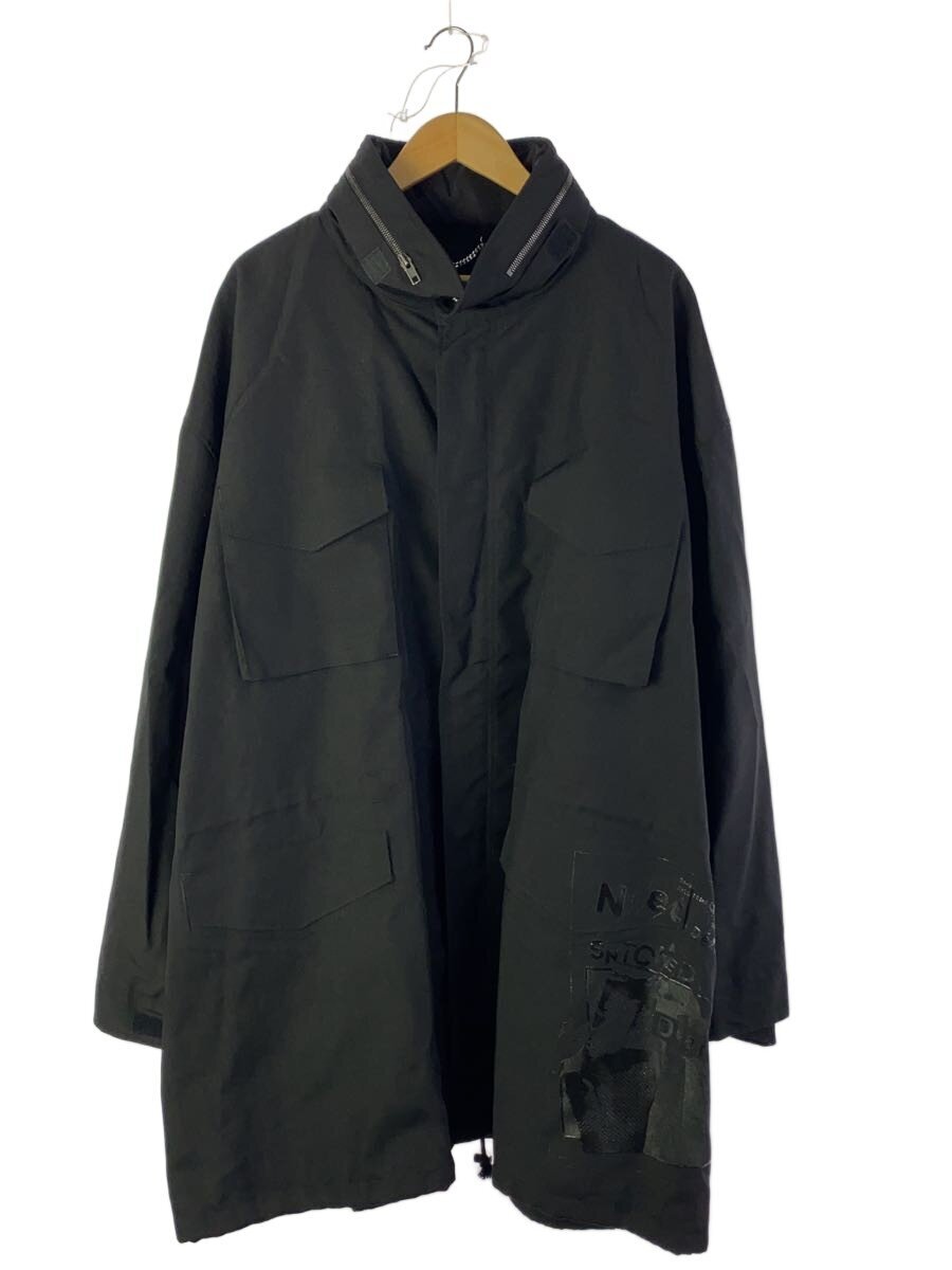 【中古】Maison Margiela◆I/INVITATION ZIP COAT/モッズコート/38/ポリエステル/BLK【メンズウェア】