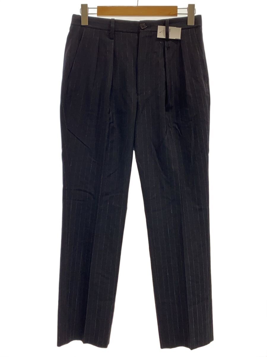 【中古】WELLDER◆スラックスズボン下/3/羊毛/BLK/縞模様/WM21SPT06【メンズウェア】