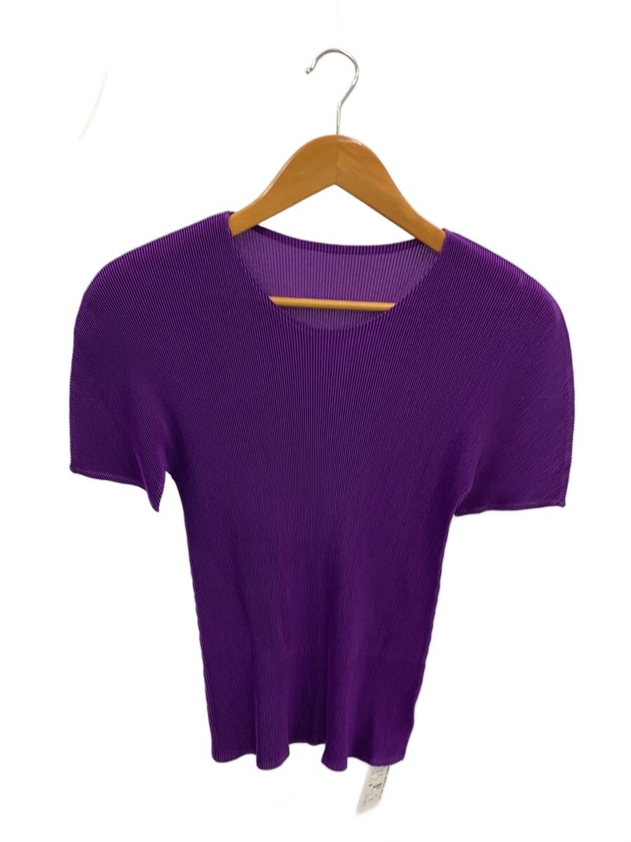 【中古】PLEATS PLEASE ISSEY MIYAKE◆細筋目半袖カットソー/3/ポリエステル/PUP/fk102/? NULL ?【レディース御召しもの】