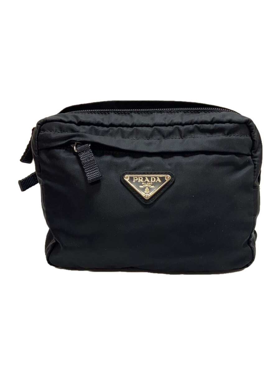 【中古】PRADA◆酉の方角御徒面子/ナイロン/BLK【御徒面子】