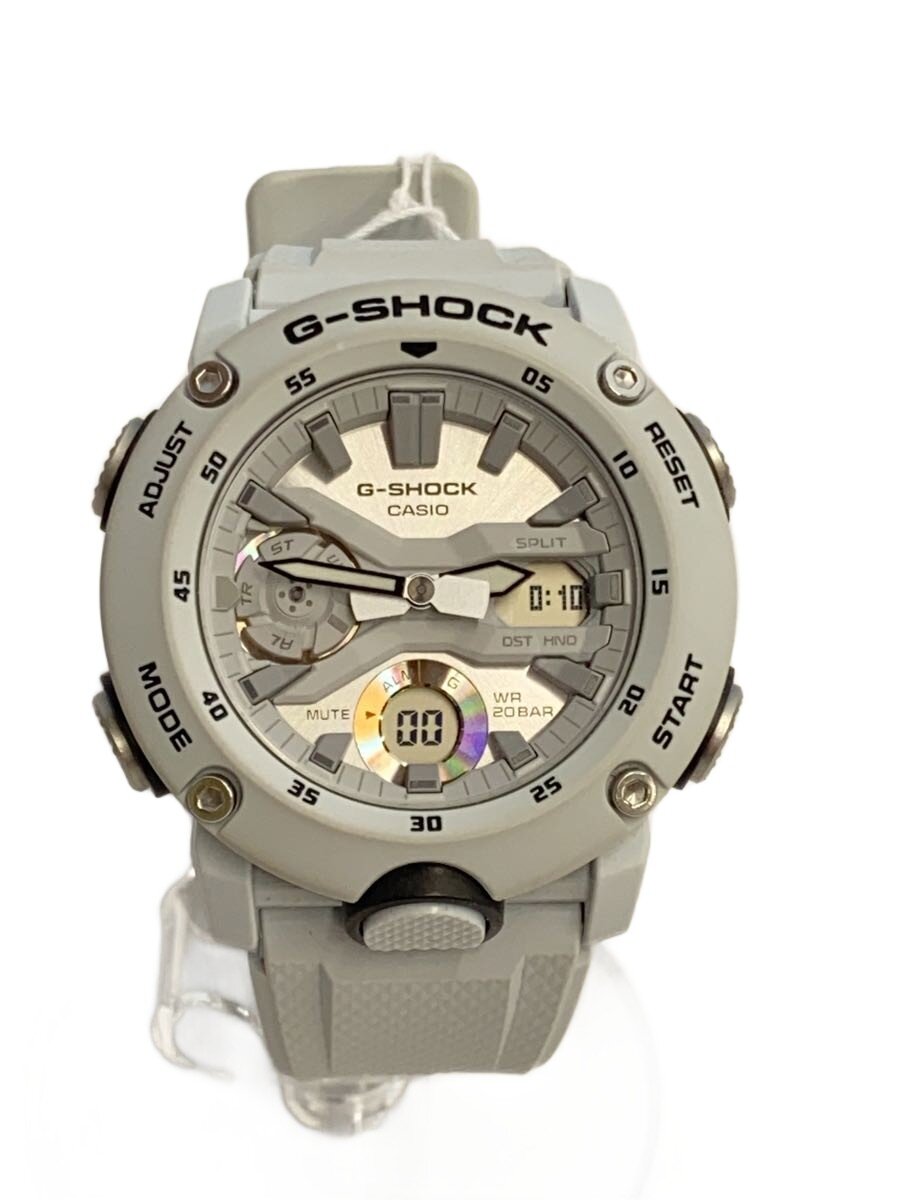 【中古】CASIO◆石英ウオッチ・G-SHOCK/デジアナ/天然ゴム/WHT/WHT【服飾雑貨他】