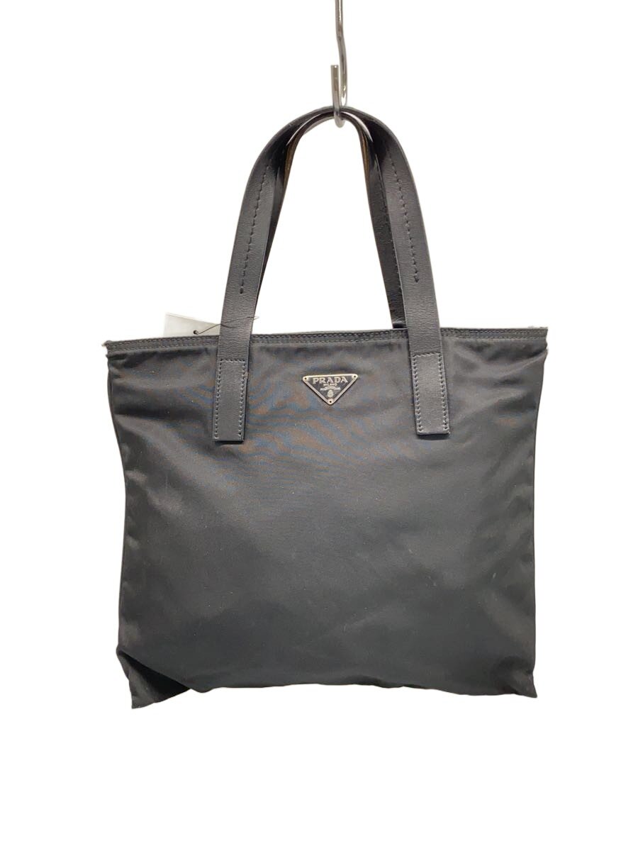 【中古】PRADA◆ミニトートバッグ/ナイロン/BLK【御徒面子】
