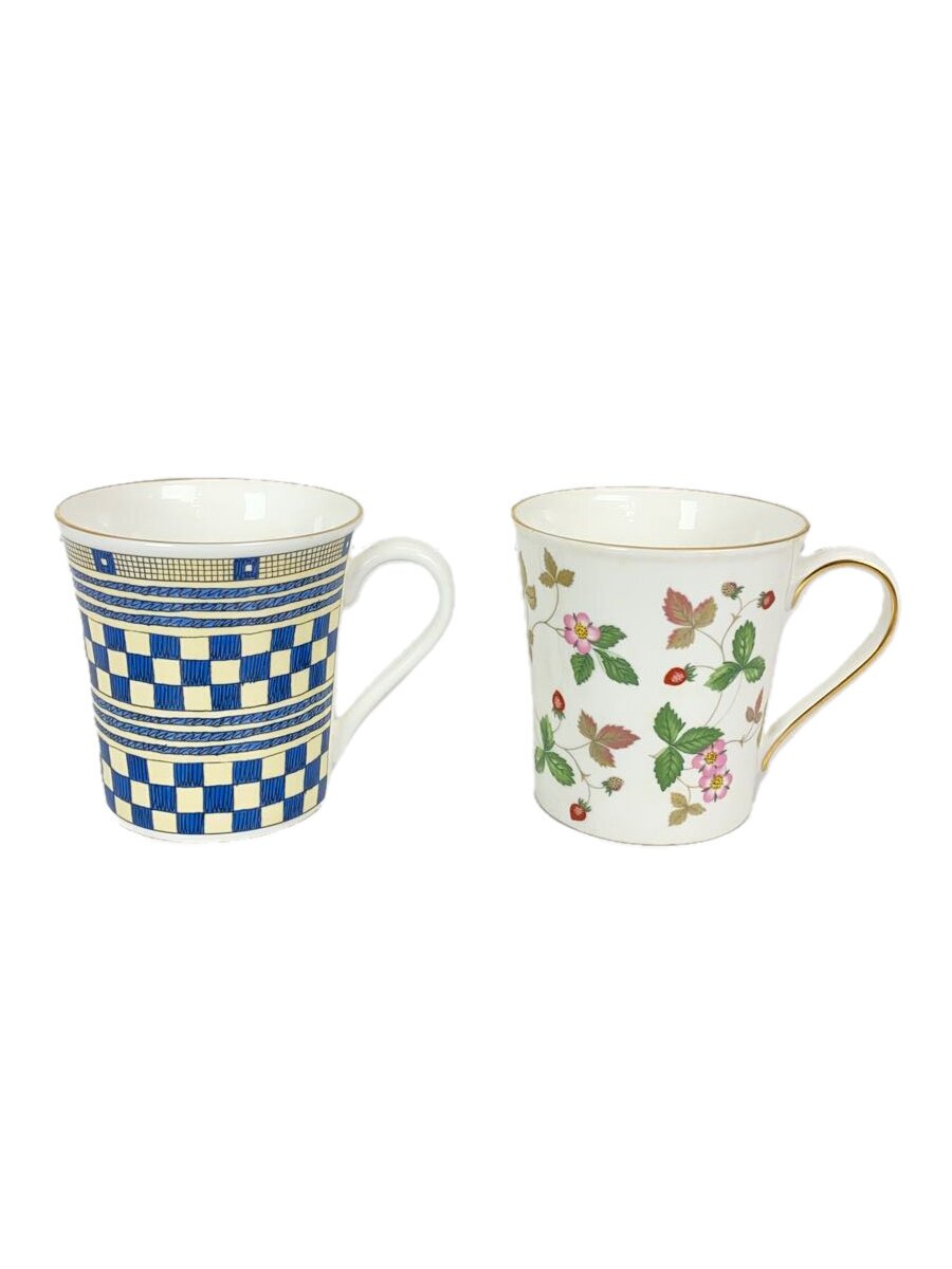 【中古】WEDGWOOD◆カップ&ソーサー/2点セット/ホワイト/ペア/サムライビーカー/ワイルドストロベリー【キッチン用品】