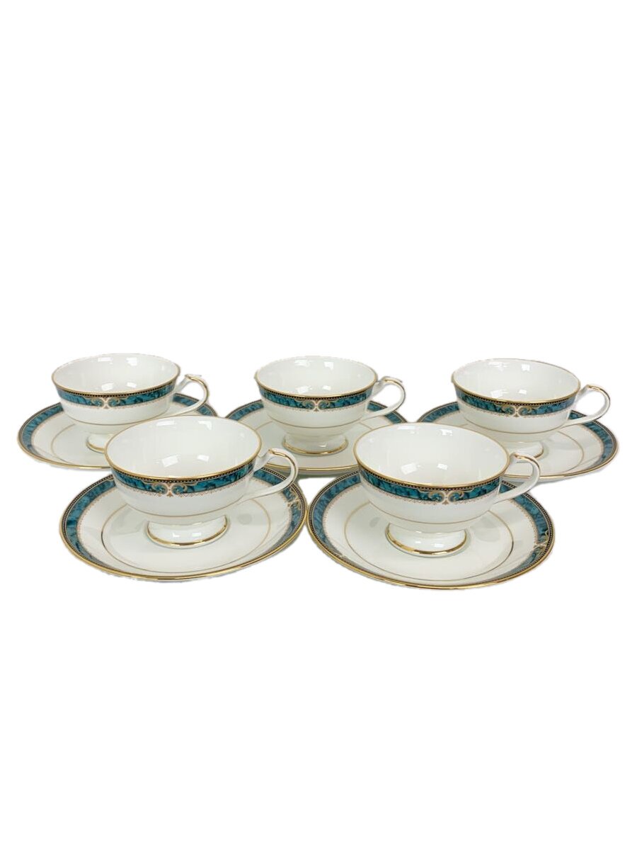 【中古】Noritake◆カップ&ソーサー/5点セット/ホワイト/エセックスコート【キッチン用品】