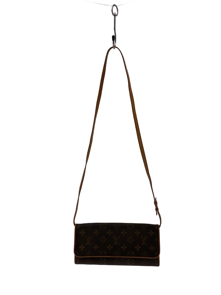 【中古】LOUIS VUITTON◆ポシェット・ツインGM_モノグラム・帆布/PVC/BRW【御徒面子】