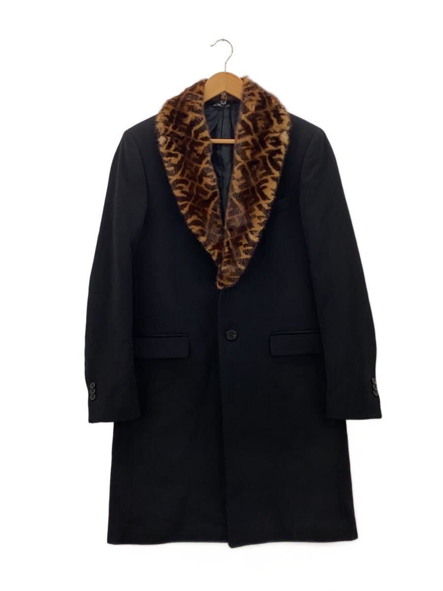 【中古】FENDI◆FFミンクファーチェスターコート/50/羊毛/BLK/12CPF-19-1215//【メンズウェア】