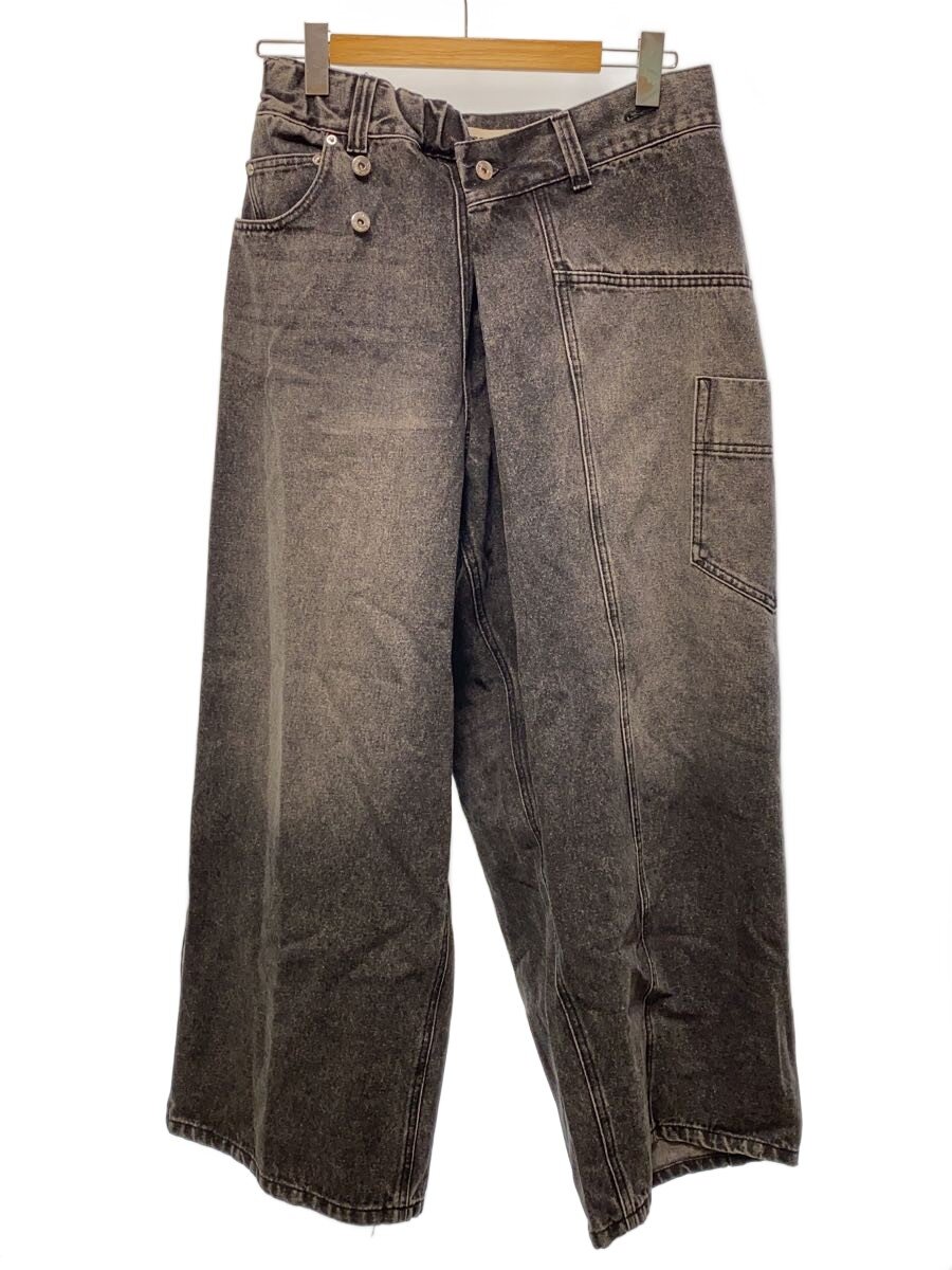 【中古】PRANK PROJECT◆Deformed Baggy Denim/広広としたズボン下/38/綿織物/BLK【レディース御召しもの】