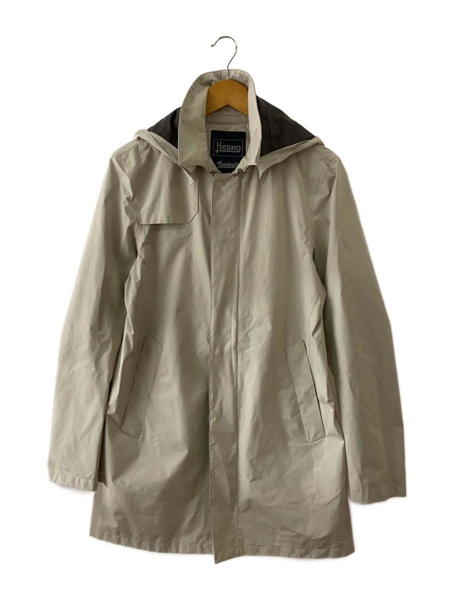 【中古】HERNO◆マウンテンパーカ/46/ポリエステル/CRM/無地【メンズウェア】|2nd STREET 店