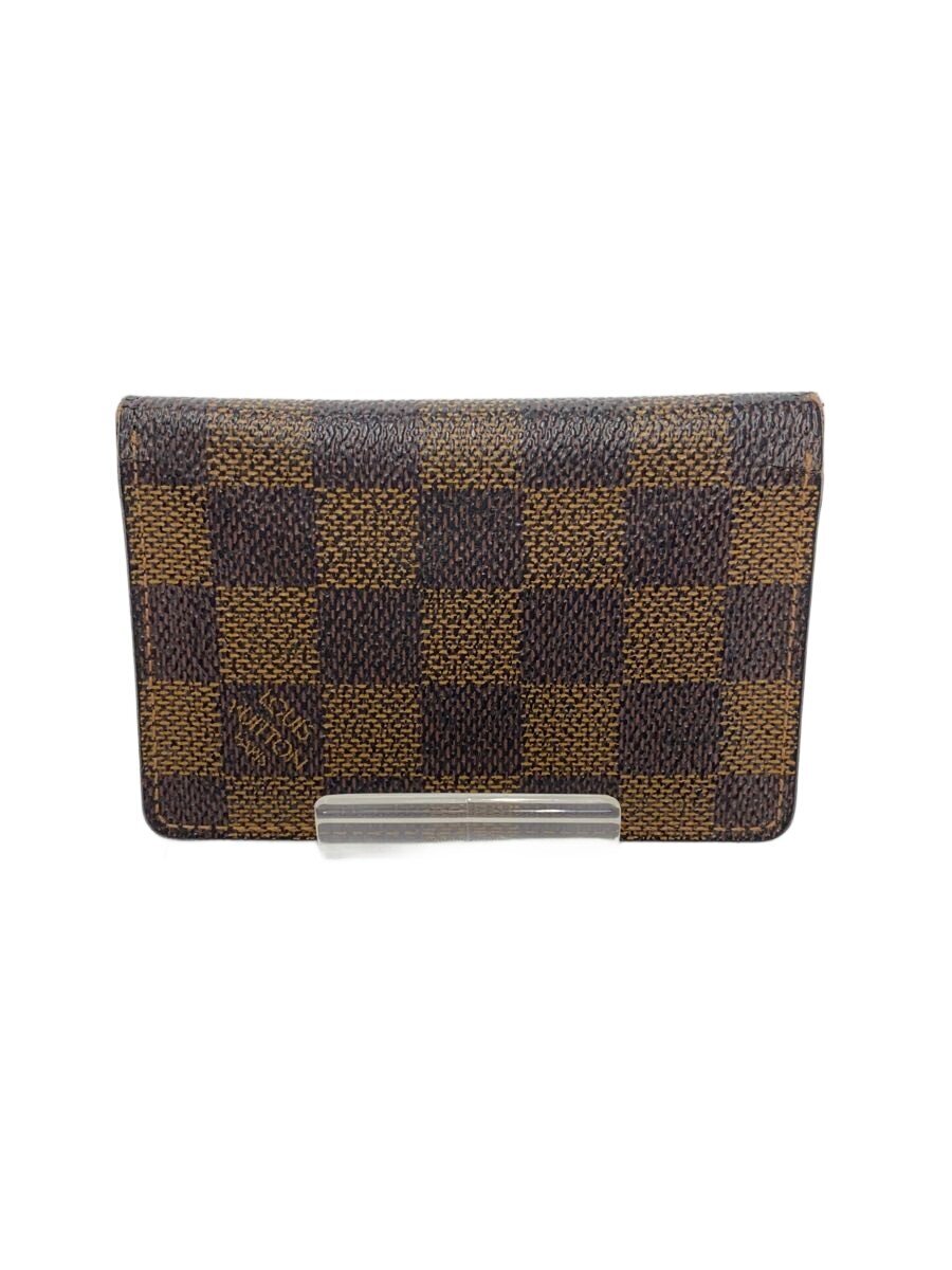 【中古】LOUIS VUITTON◆オーガナイザー・ドゥ・ポッシュ_ダミエ・エベヌ/--/赤銅色/無地/レディース【服飾雑貨他】