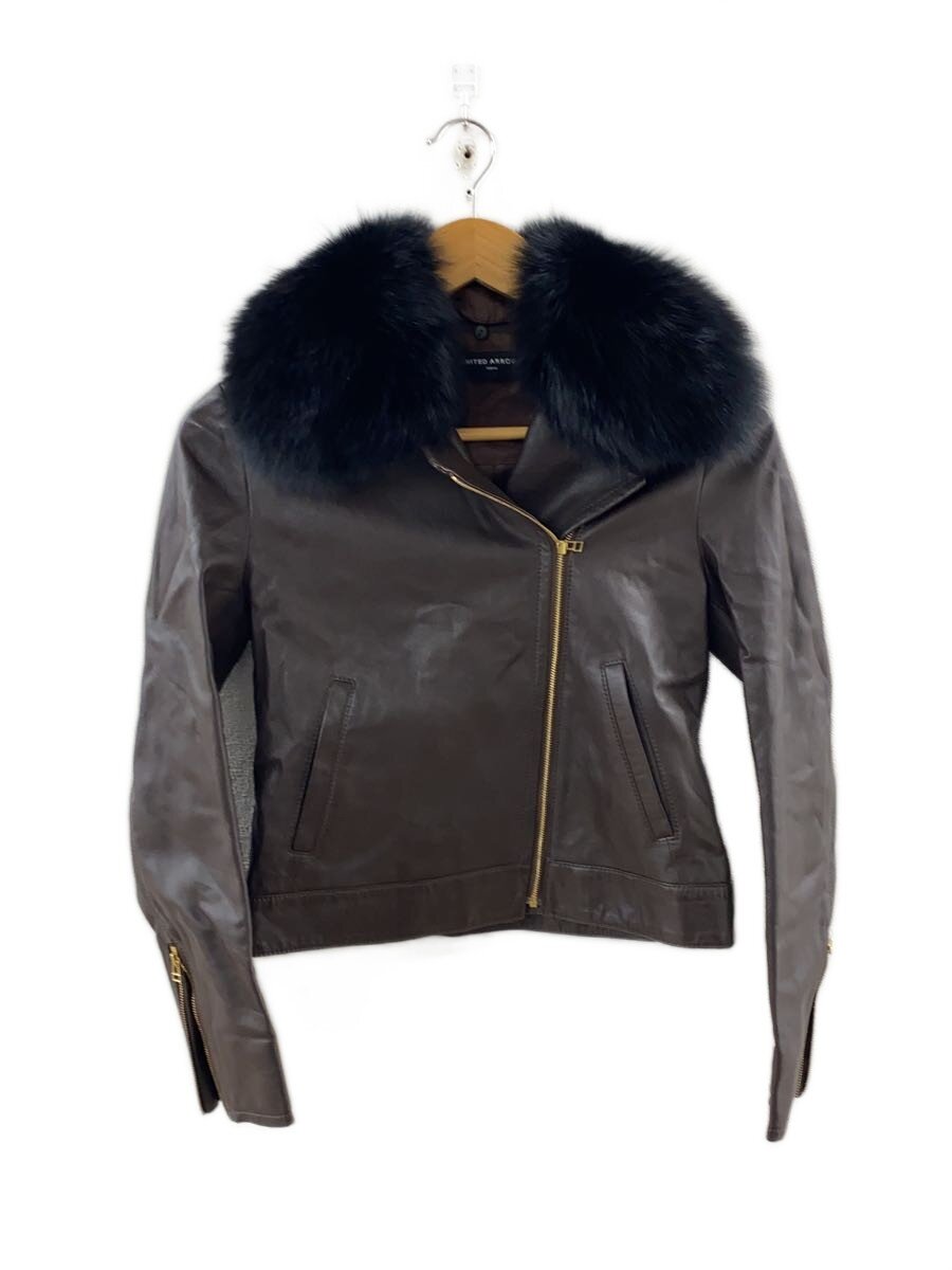 【中古】UNITED ARROWS◆レザージャケット・ブルゾン/38/羊革/BRW/1525-136-1805【レディースウェア】|2nd STREET 店