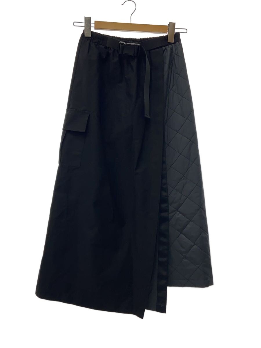 【中古】blanc basque◆スコート/38/ポリエステル/BLK/無地/PB35-605/キルティングうつり変わり【レディースお召しもの】