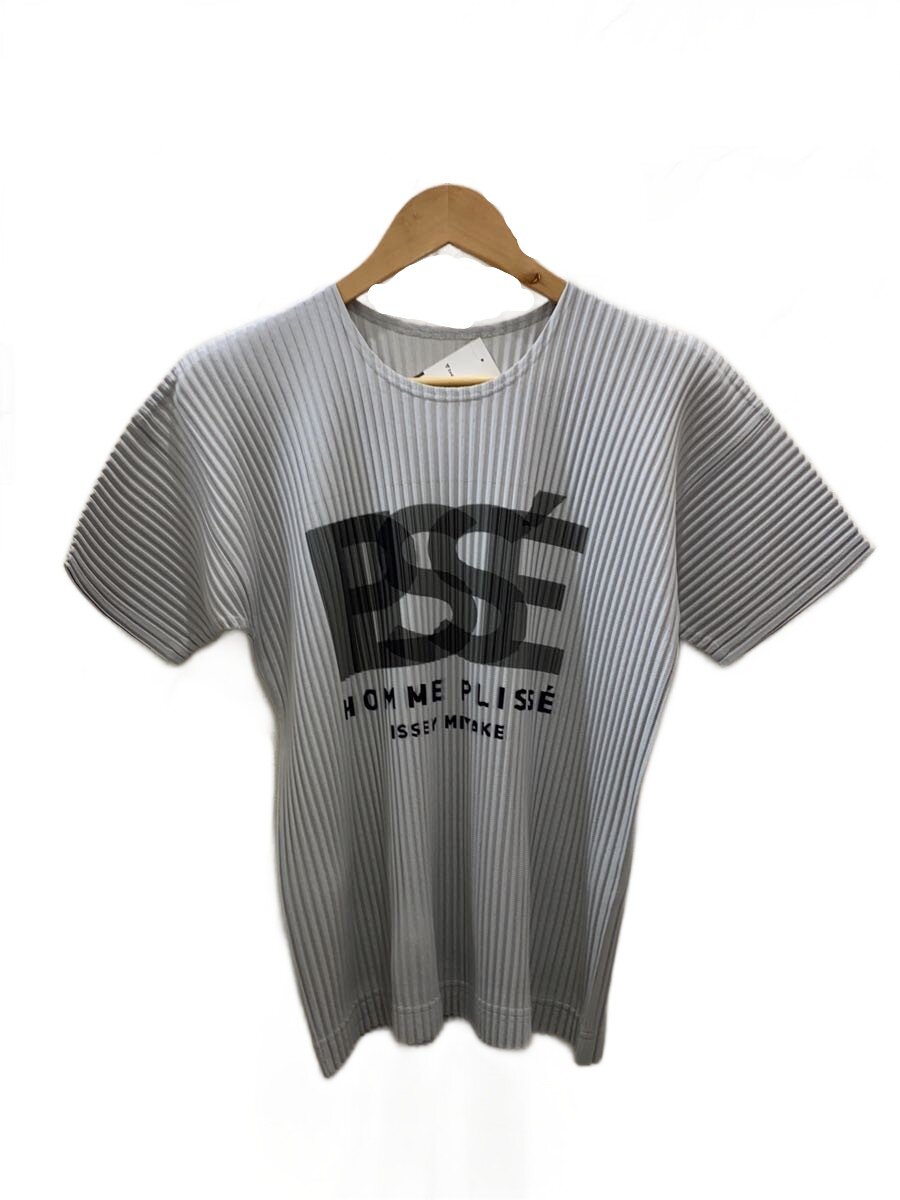 【中古】ISSEY MIYAKE◆ロゴタイプ/カットソー/1/ポリエステル/GRY/HP33JK200//【メンズウェア】