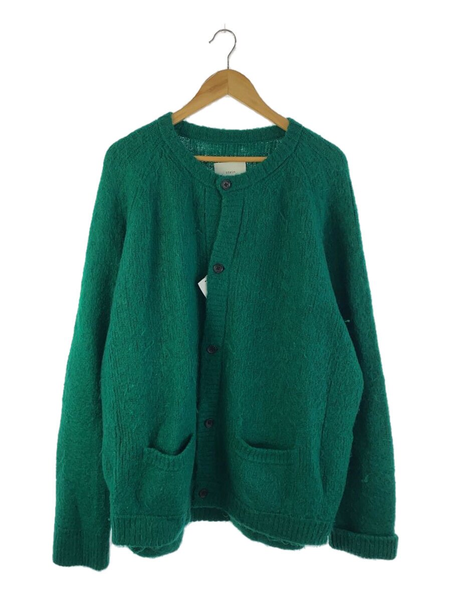 【中古】stein◆KID MOHAIR CARDIGAN/M/羊毛/GRN/無地/st.445【メンズウェア】