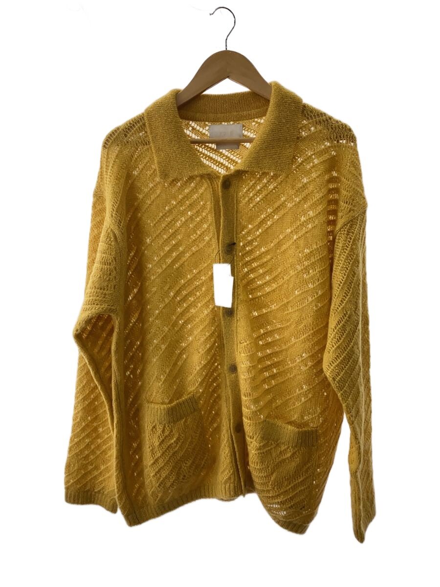 【中古】YOKE◆24SS/SILK MOHAIR BUTTONED CARGIGAN/3/絹地/YLW【メンズウェア】