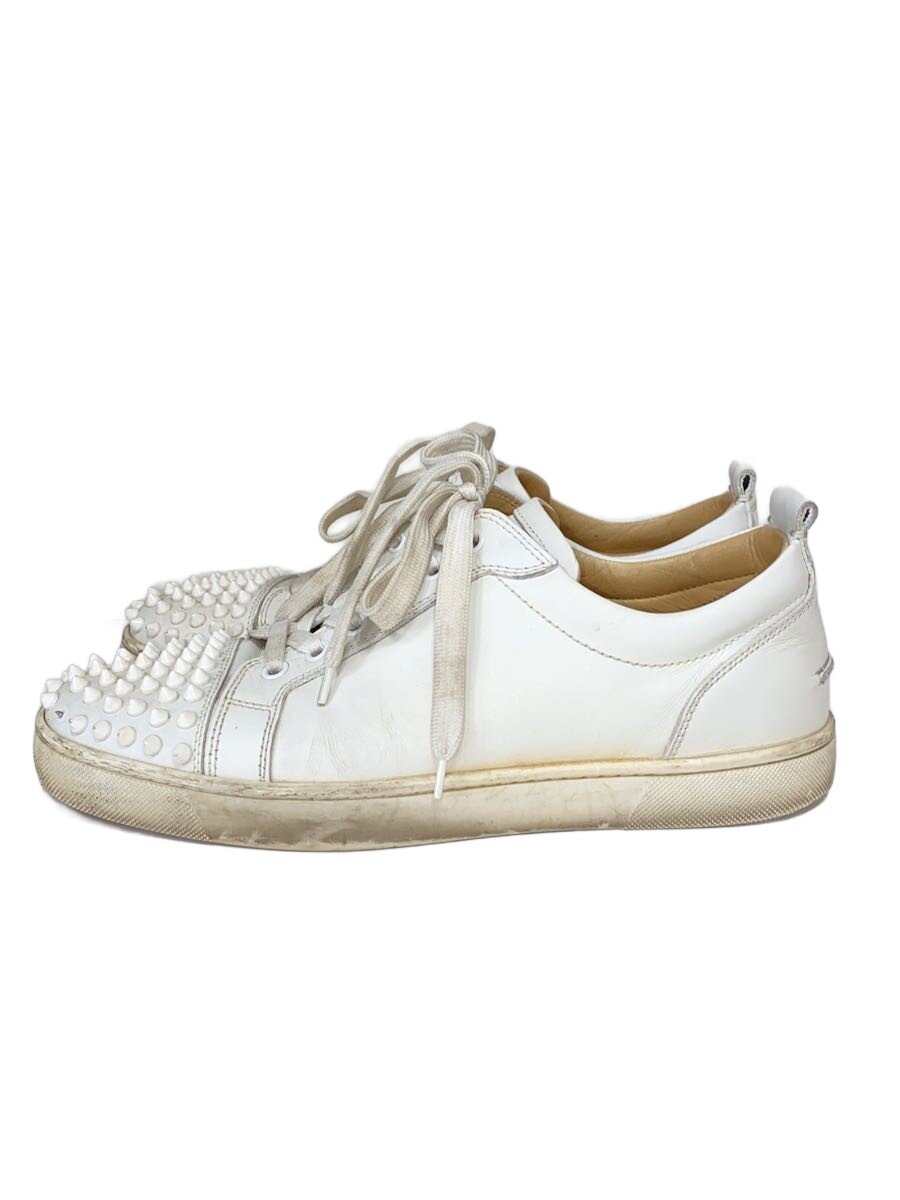 【中古】Christian Louboutin◆Louis Junior Spikes/ローカットスニーカー/40.5/WHT/なめし革【シューズ】