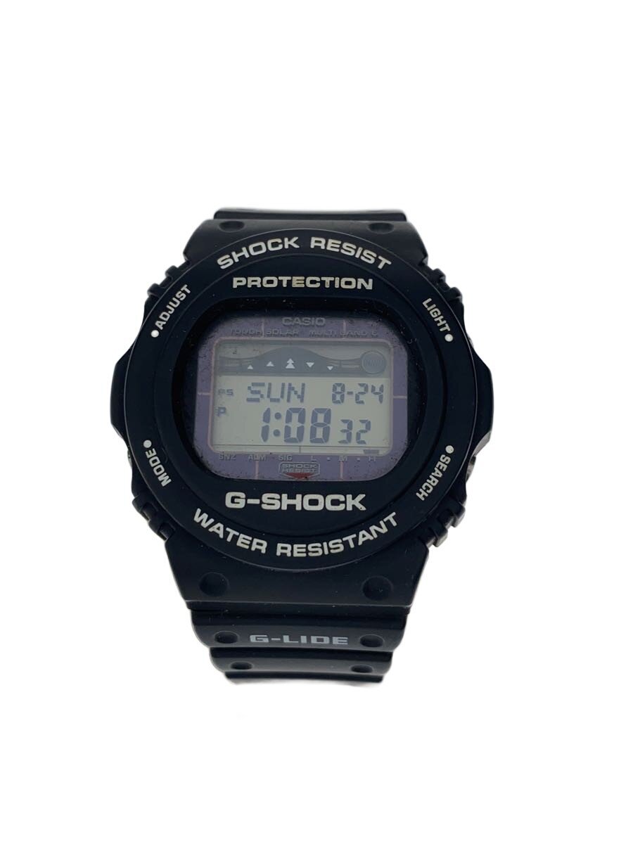 【中古】CASIO◆ソーラーウオッチ・G-SHOCK/デジタル/天然ゴム/BLK/BLK【服飾雑貨他】