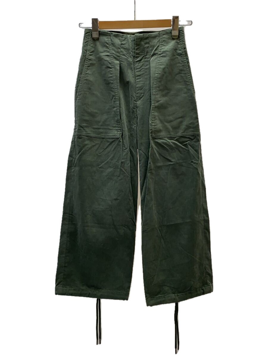 【中古】LUDLOW◆コーデュロイワイドパンツ/0/コール天/GRN/無地/24-LD24S-PT004-015-002//【レディース御召しもの】