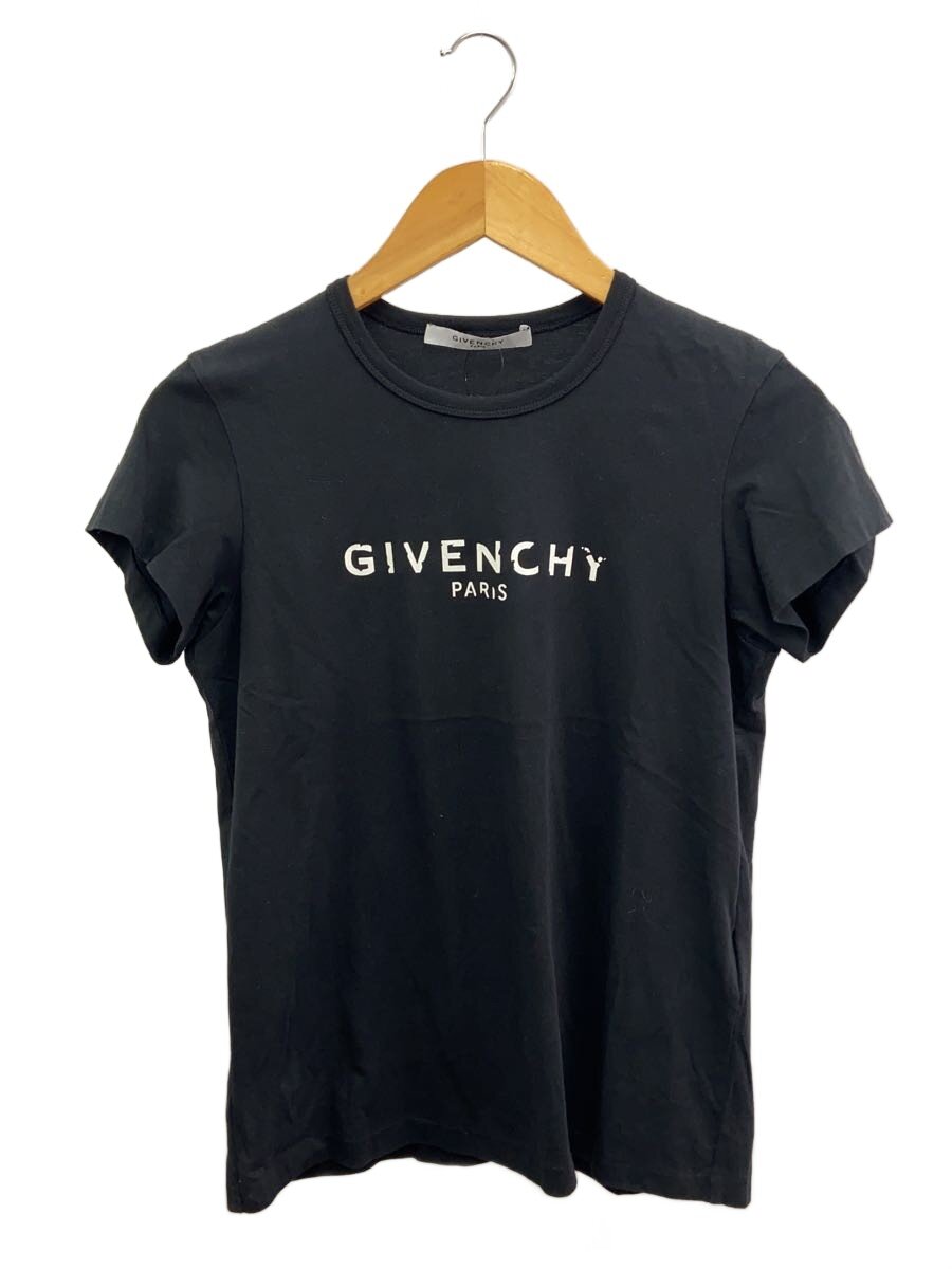 【中古】GIVENCHY◆フロントロゴプリント/ティーシャツ/XS/綿織物/BLK/BW705Z3Z0Y【レディース御召しもの】