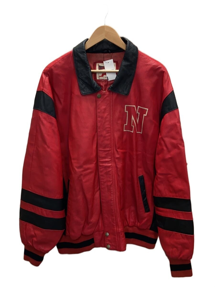 【中古】excelled◆レザージャケット・ブルゾン/--/レザー/RED/NEBRASKA huskers【メンズウェア】｜2ｎｄ STREET 店