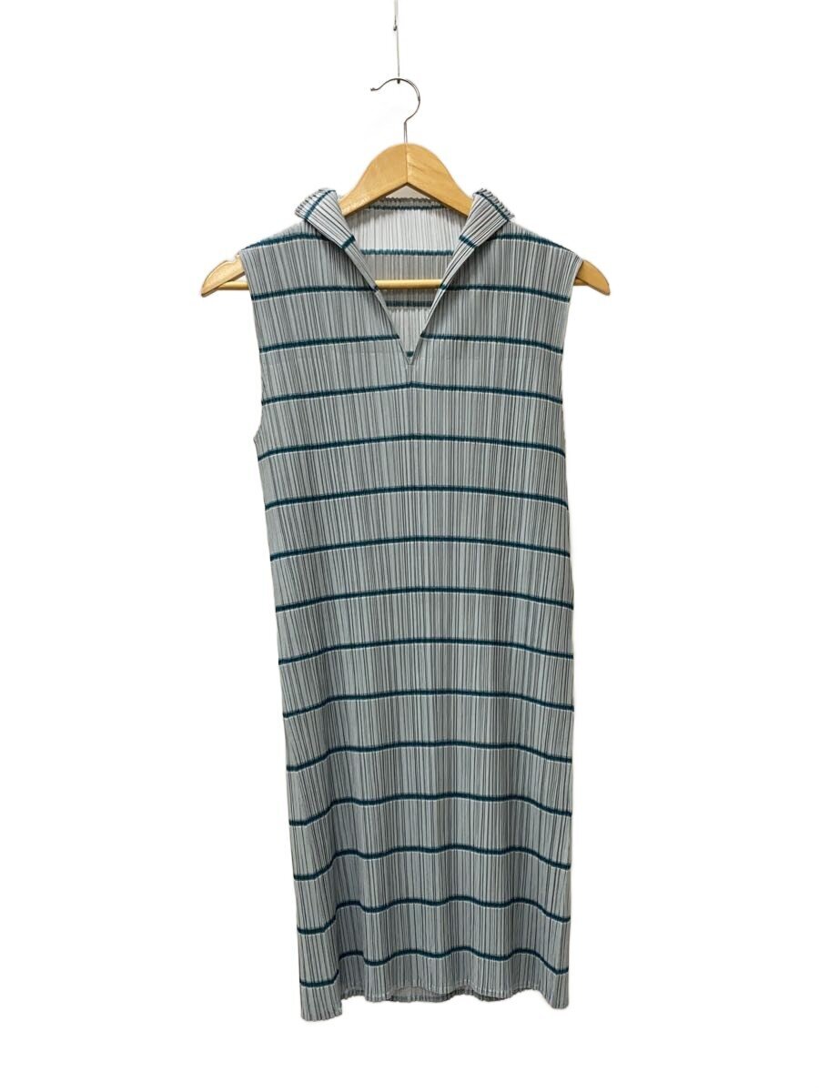 【中古】PLEATS PLEASE ISSEY MIYAKE◆ノースリーブワンピース/4/ポリエステル/GRY/ボーダー/PP31-JT780【レディースウェア】｜2ｎｄ STREET 店