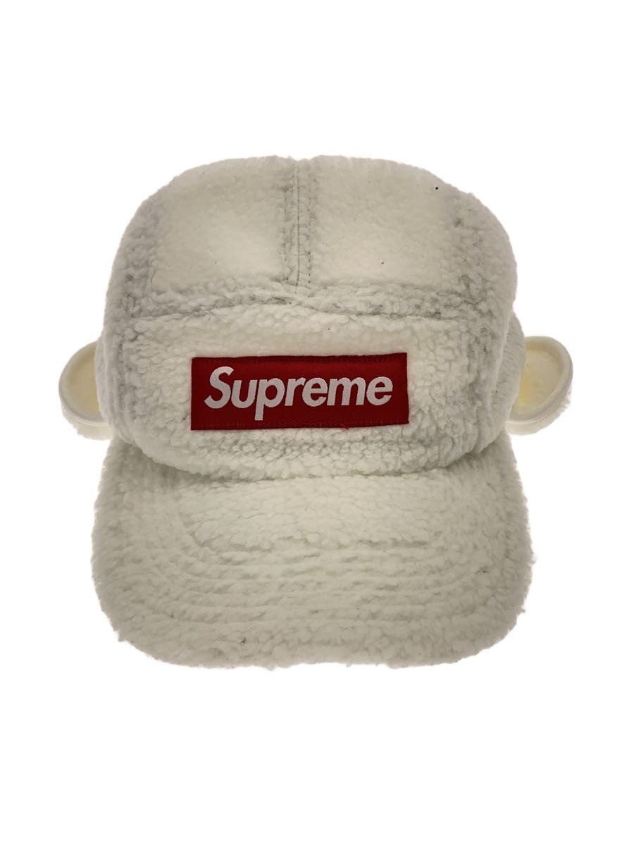 【中古】Supreme◆20AW/DEEP PILE EARFLAP CAMP CAP/旗がしら/--/ポリエステル/WHT/メンズ【服飾雑貨他】