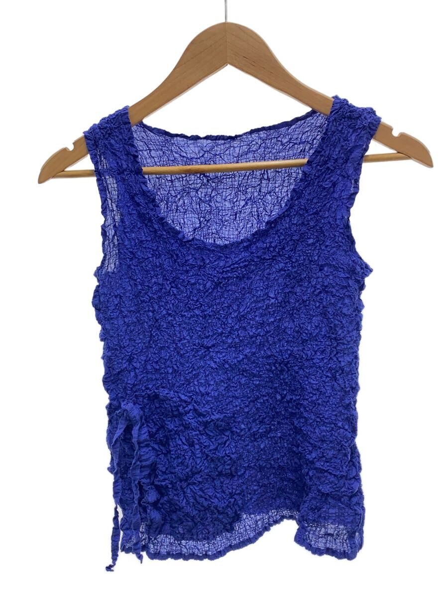 【中古】me ISSEY MIYAKE◆ノースリーブカットソー/--/綿織物/BLU/無地/MI64FR205【レディース御召しもの】