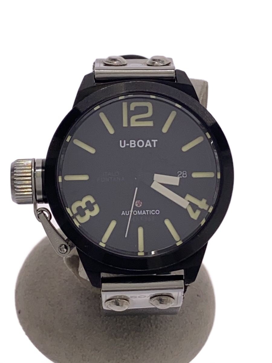【中古】U-BOAT◆Classico U-5365/自動小銃巻ウオッチ/アナログ/天然ゴム/黒いこと/5365【服飾雑貨他】