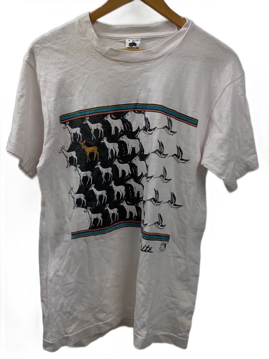 【中古】FRUIT OF THE LOOM◆Tシャツ/M/コットン/WHT/総柄【メンズウェア】｜2ｎｄ STREET 店