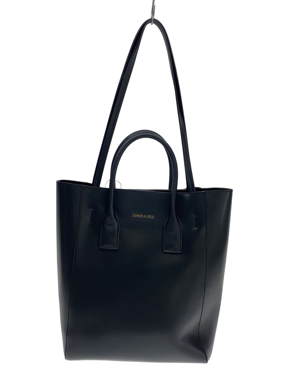 【中古】CHARLES\u0026KEITH◆トートバッグ/--/BLK/無地【御徒面子】