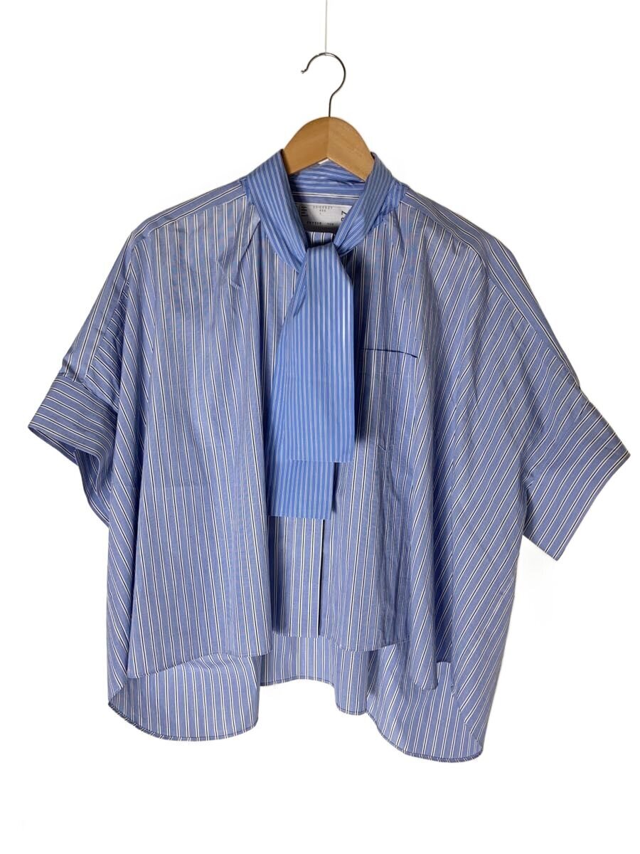 【中古】sacai◆半袖シャツ/ブラウス/トーマスメイソン/1/BLU/ストライプ/23-0652/POPLIN SHIRT【レディースウェア】｜2ｎｄ STREET 店
