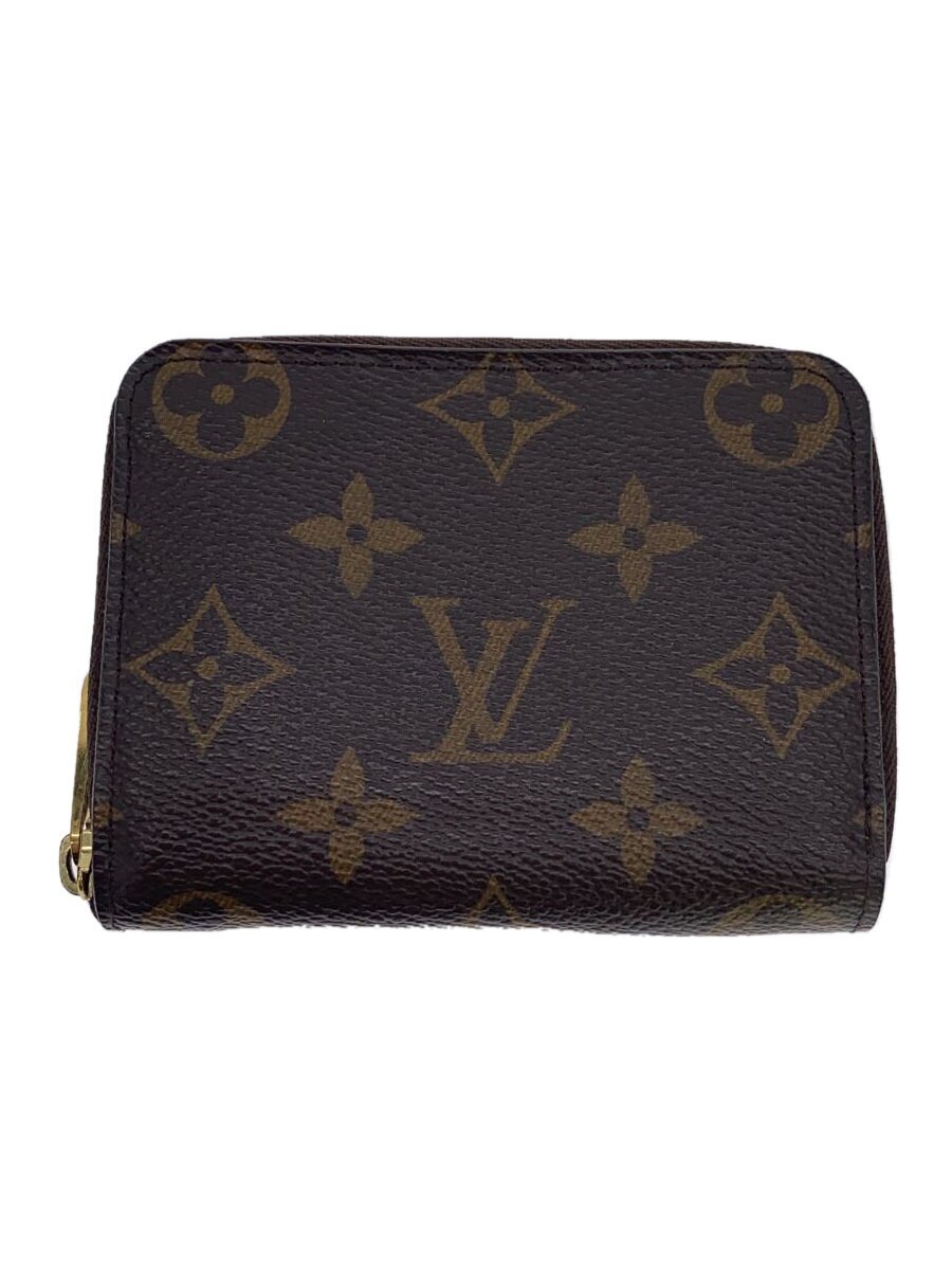 【中古】LOUIS VUITTON◆ジッピー・コインパース_モノグラム・キャンバス/PVC/BRW/レディース【服飾雑貨他】