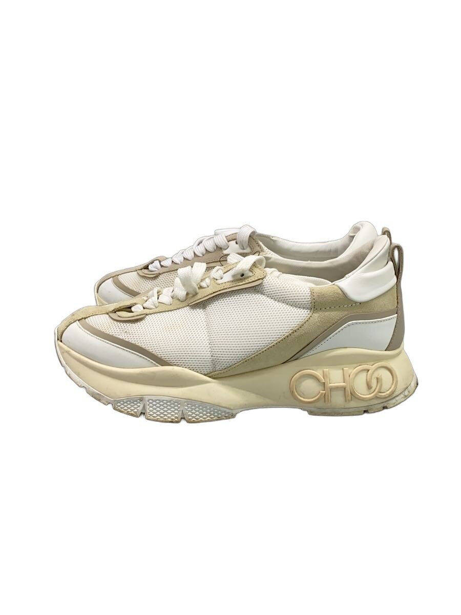 【中古】JIMMY CHOO◆ローカットスニーカー/--/WHT【シューズ】