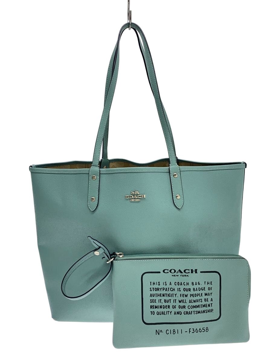 【中古】COACH◆トートバッグ/--/BLU【御徒面子】