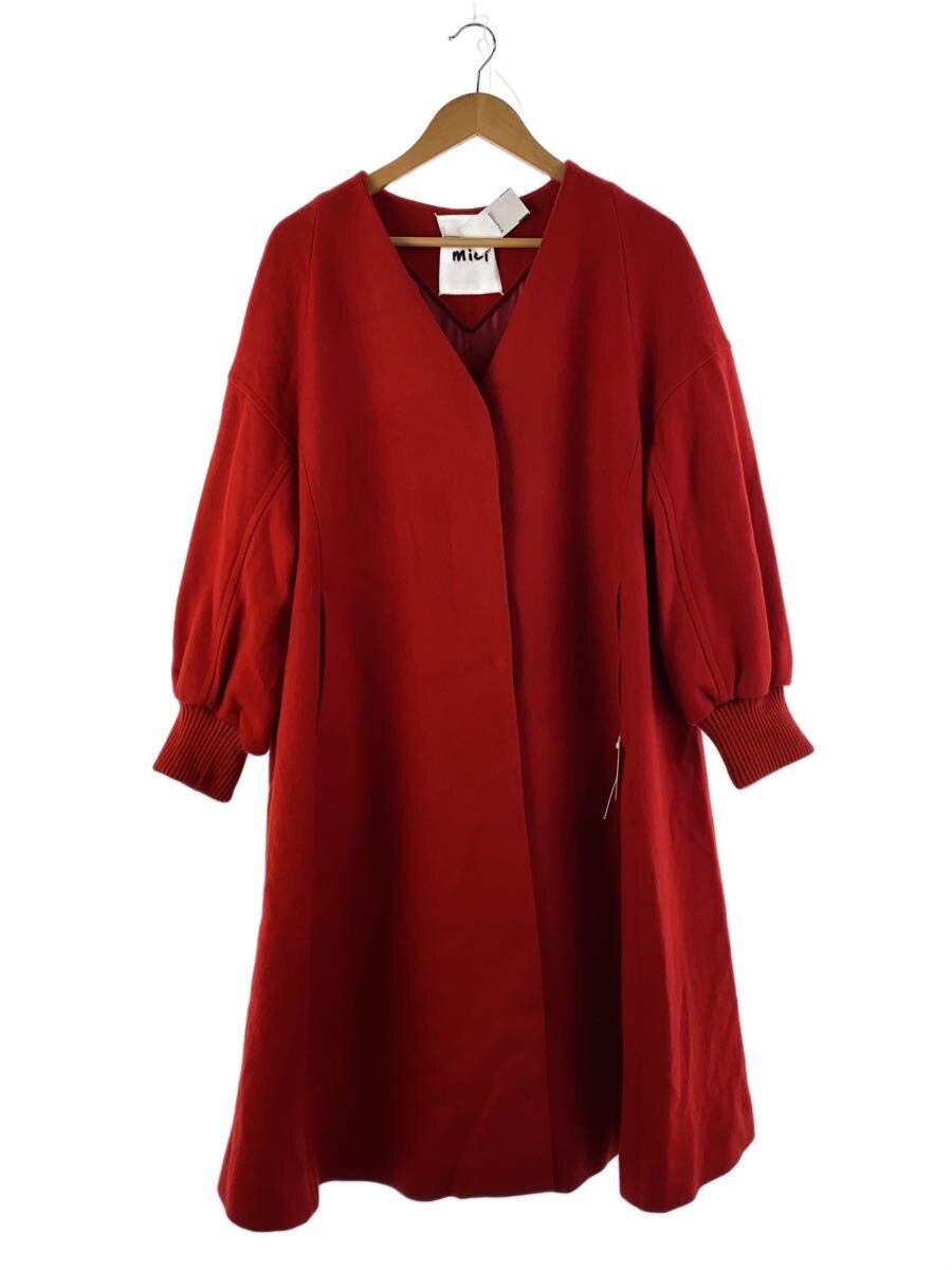 【中古】MICI◆ノーカラーコート/コート/S/ウール/RED/無地/600-2220005【レディースウェア】｜2ｎｄ STREET 店