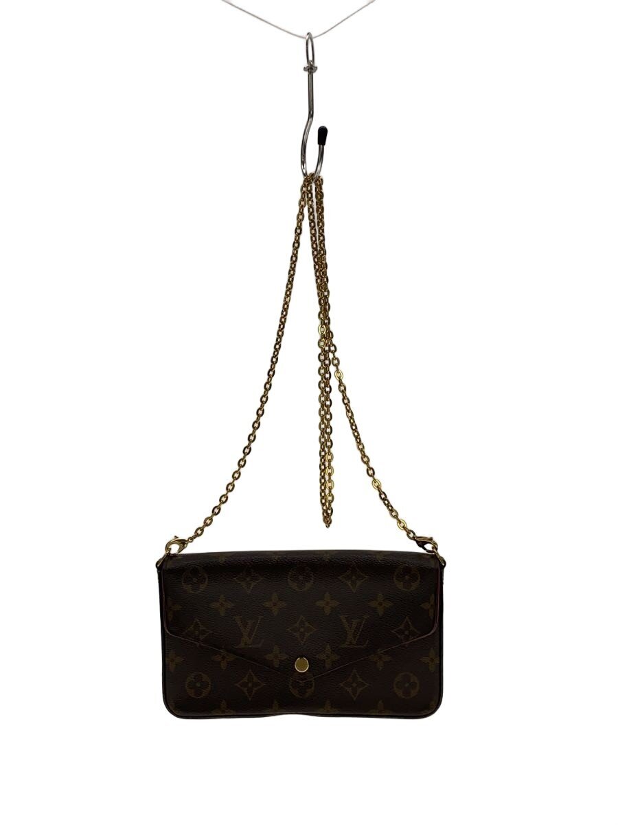 【中古】LOUIS VUITTON◆ポシェット・フェリシー_モノグラム・帆布/PVC/BRW/モノグラム【御徒面子】