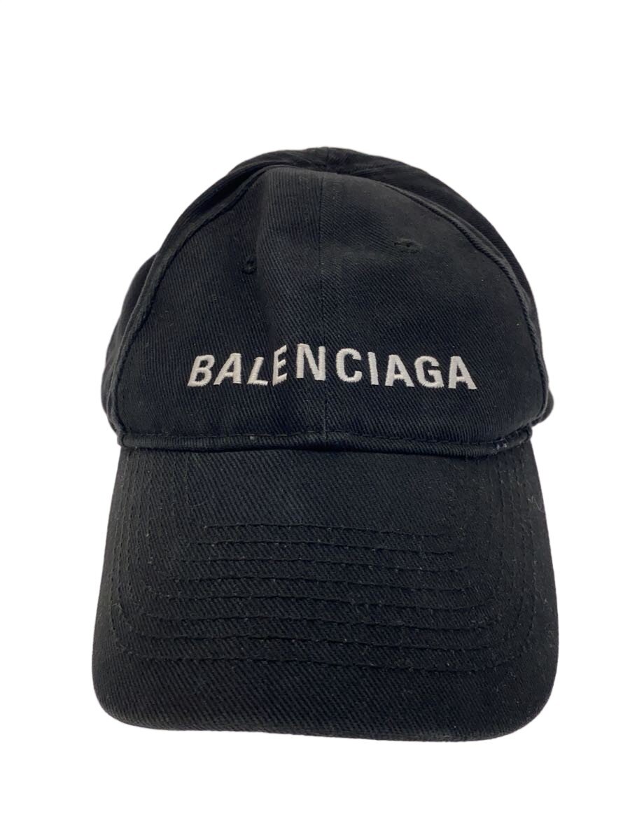 【中古】BALENCIAGA◆ロゴタイプ旗がしら/L/綿織物/黒いこと/メンズ【服飾雑貨他】