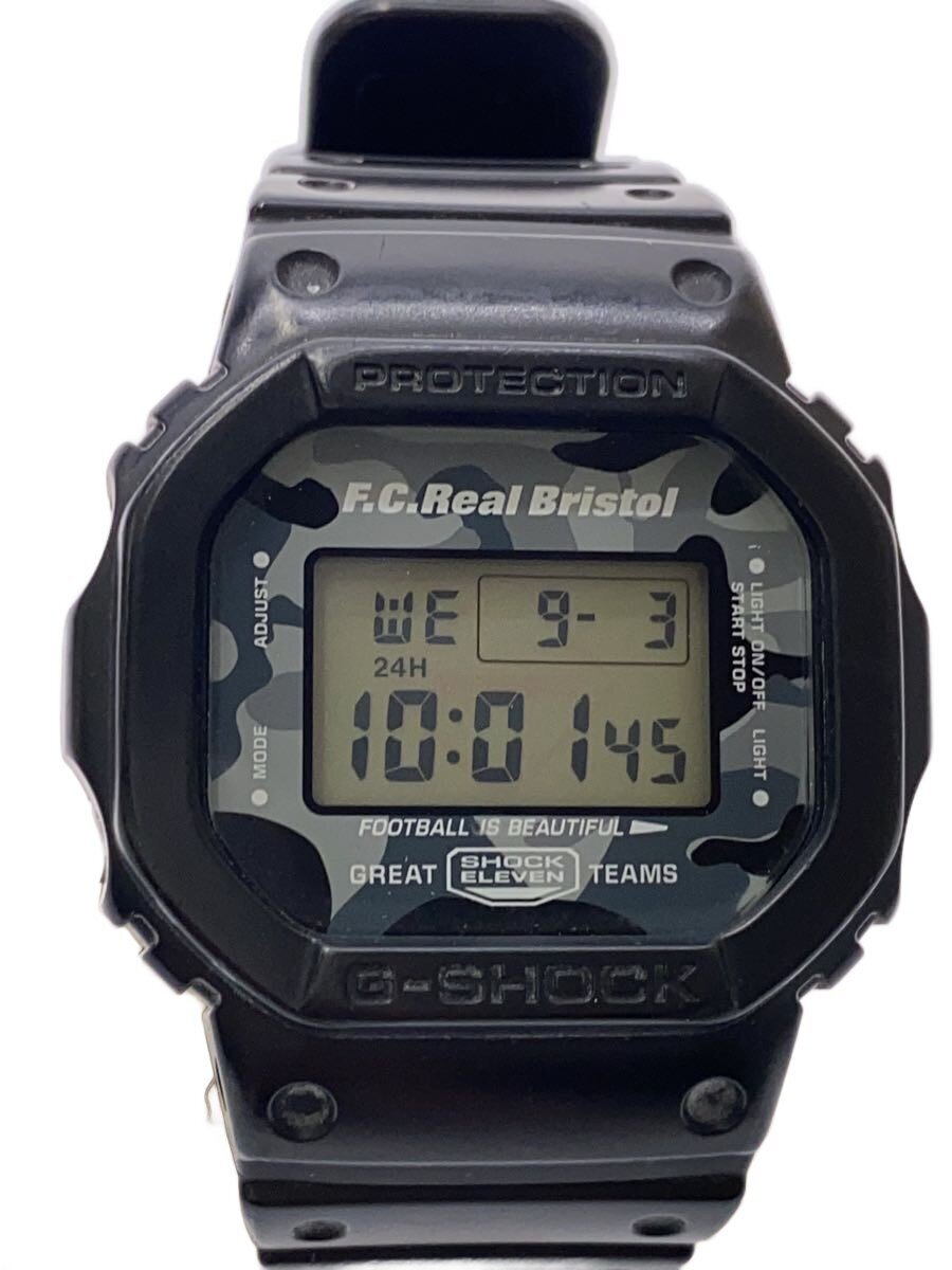 【中古】CASIO◆×F.C.Real Bristol/G-SHOCK/石英ウオッチ/デジタル/天然ゴム/DW-5600VT【服飾雑貨他】