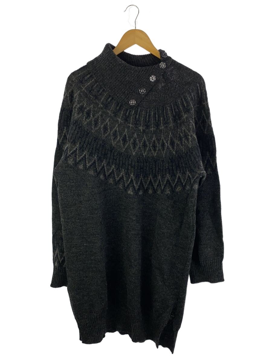 【中古】yohji yamamoto POUR HOMME◆編み物・スウェーター(朦々たる)/3/羊毛/GRY/HJ-K29-983【メンズウェア】